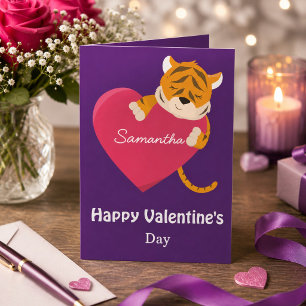 Zu einer Tochter am Valentinstag Tiger Karte