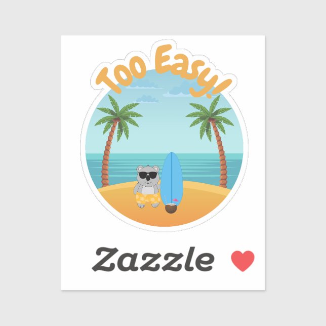 Zu einfach - Aussie Koala Beach Sticker (Blatt)