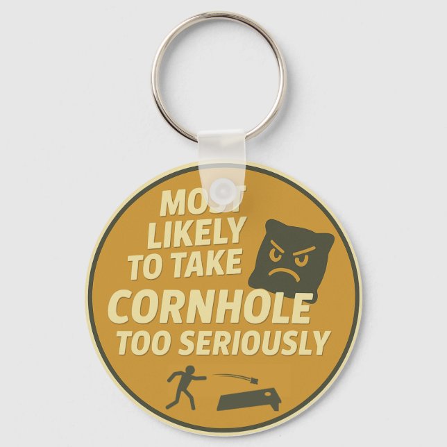Zu ernster Cornhole-Spaß Schlüsselanhänger (Vorderseite)