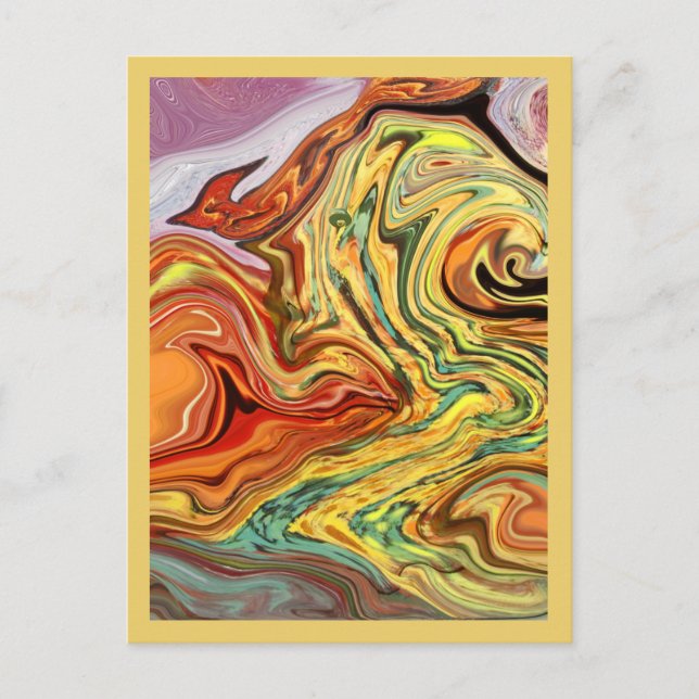 Zu Feuer - mehrfarbige Postkarte abstrakte Kunst (Vorderseite)
