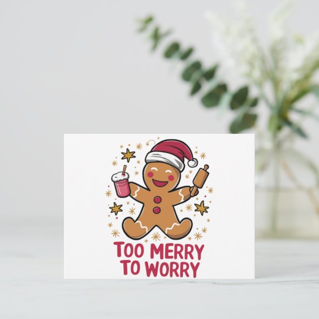 Zu froh, um sich Funny Gingerbread Weihnachten zu  (Stehend Vorderseite)