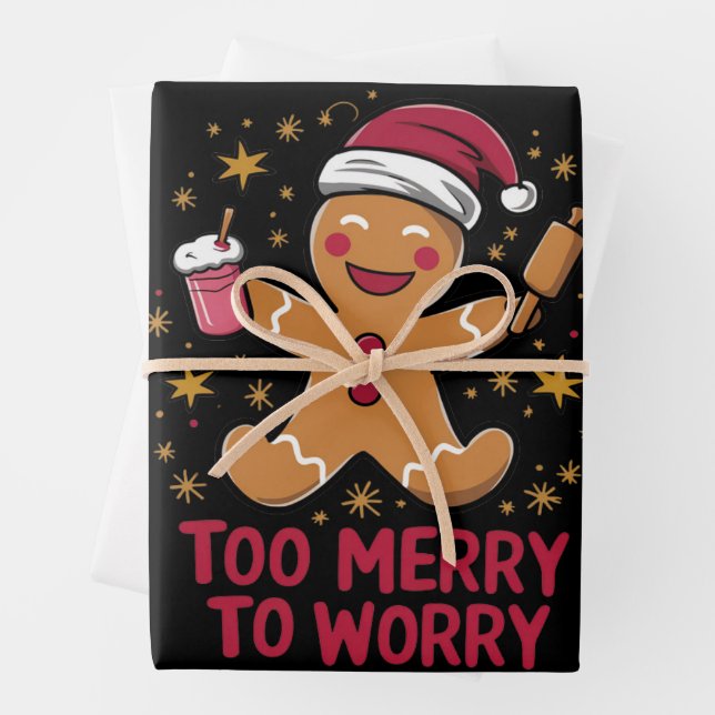 Zu froh, um sich Funny Gingerbread Weihnachten zu  Geschenkpapier Set (Beispiel)