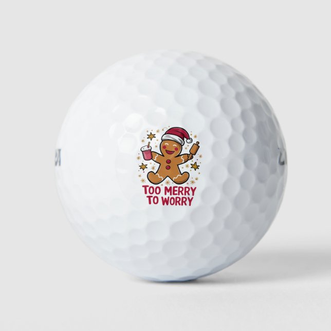 Zu froh, um sich Funny Gingerbread Weihnachten zu  Golfball (Vorderseite)