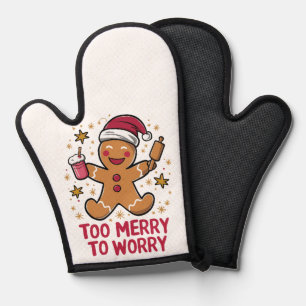 Zu froh, um sich Funny Gingerbread Weihnachten zu  Ofenhandschuh