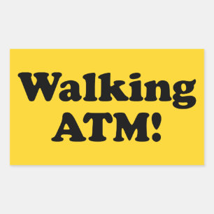 Zu Fuß ATM! Rechteckiger Aufkleber