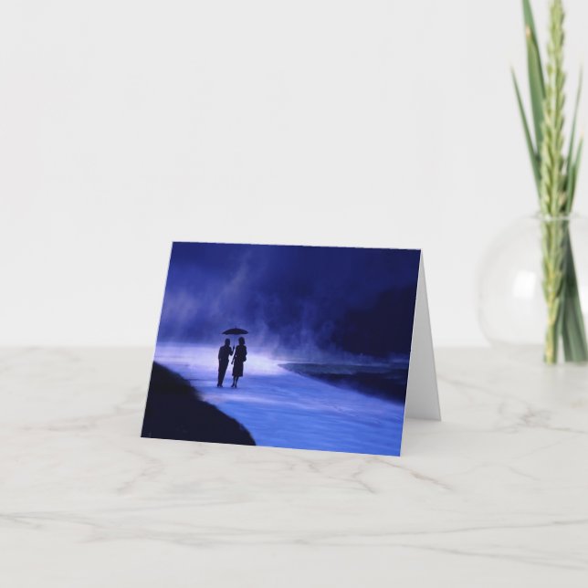 zu Fuß in der Rain Note Card Karte (Vorderseite)
