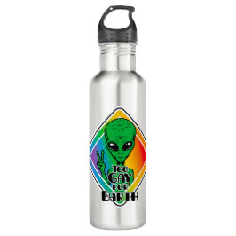 Zu Gay For Earth Funny Alien UFO Edelstahlflasche