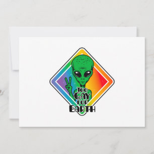 Zu Gay For Earth Funny Alien UFO Feiertagskarte