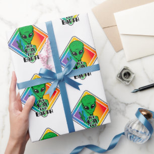 Zu Gay For Earth Funny Alien UFO Geschenkpapier