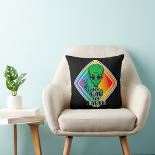 Zu Gay For Earth Funny Alien UFO Kissen