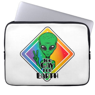 Zu Gay For Earth Funny Alien UFO Laptopschutzhülle