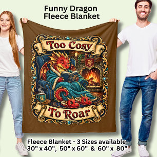 Zu gemütlich, um lustiger roter Drache zu brüllen Fleecedecke