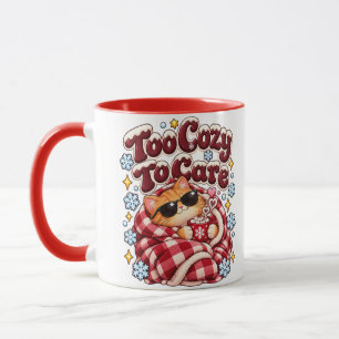 Zu gemütlich, um sich zu kümmern Lustiger Weihnach Tasse