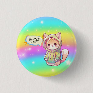 Zu Geweckt Niedlicher Teen Cat Rebel Button
