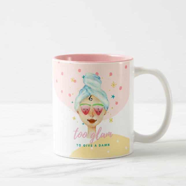 Zu glänzen, um ein Niedliches, sonniges Mädchen zu Zweifarbige Tasse (Rechts)