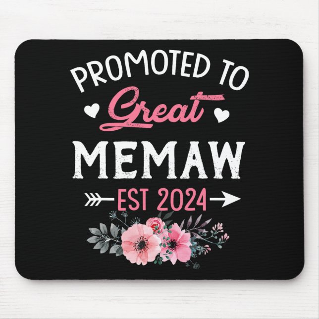 Zu Great Memaw Est 2024 Blume Mousepad (Vorne)