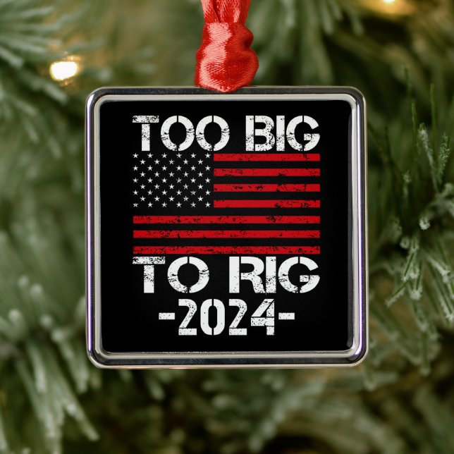 Zu groß für die Wahlen 2024 Ornament Aus Metall (Baum)