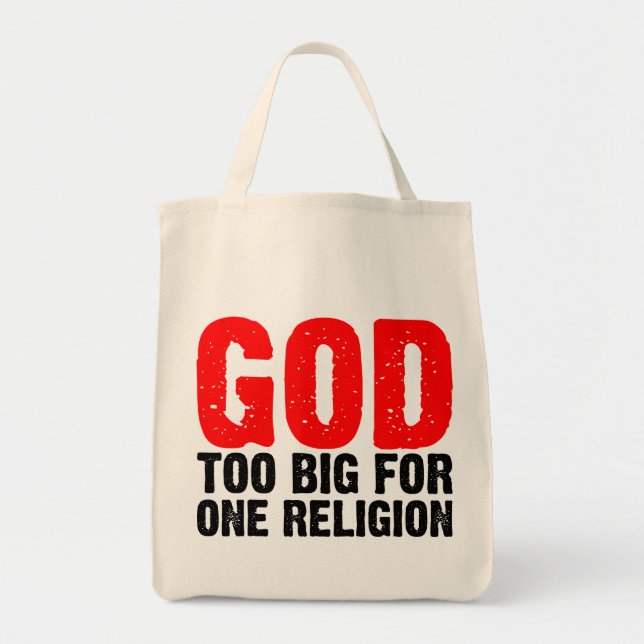 ZU GROSS FÜR EINE RELIGION TRAGETASCHE (Vorne)