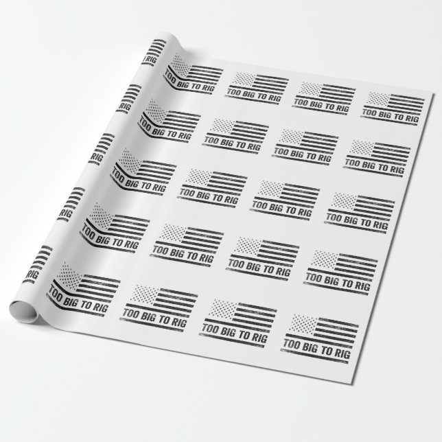 Zu groß, um den Funny Republikaner Trump Patriotic Geschenkpapier (Ungerollt)