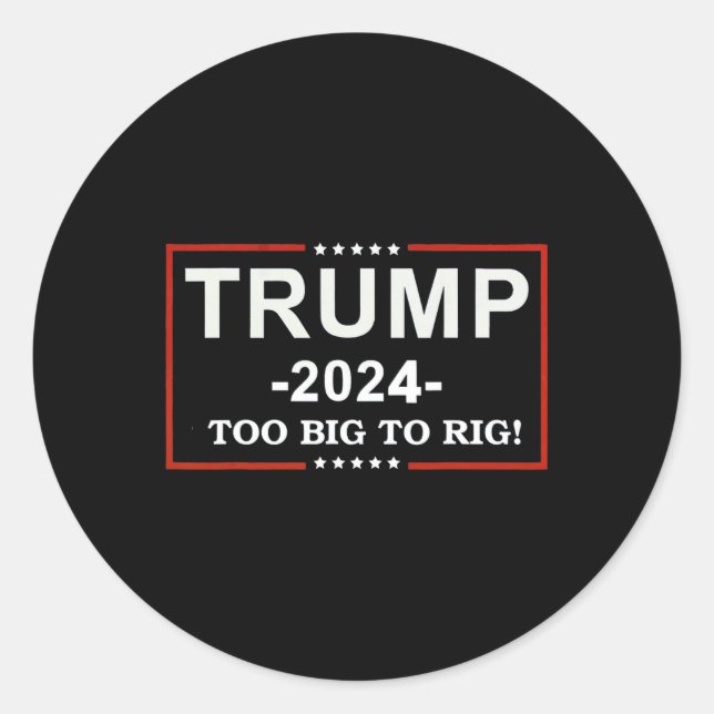 - zu groß, um Sprichwort Trump 2024 zu gefährden Runder Aufkleber (Vorderseite)