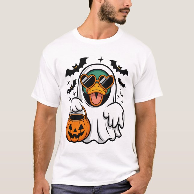 Zu gruselig für diese Welt – Lustige Enten-Geister T-Shirt (Vorderseite)