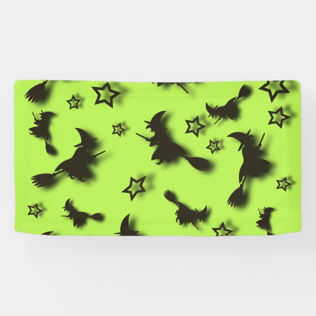 Zu Halloween Abend 3D unter Sternen fliegen Banner (Horizontal)
