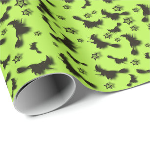 Zu Halloween Abend 3D unter Sternen fliegen Geschenkpapier
