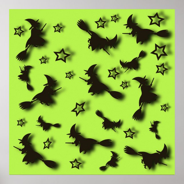 Zu Halloween Abend 3D unter Sternen fliegen Poster (Vorne)