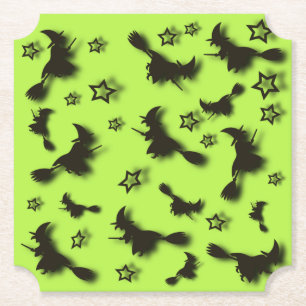 Zu Halloween Abend 3D unter Sternen fliegen Untersetzer
