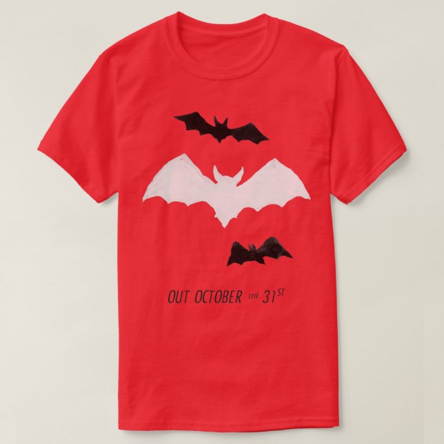 Zu Halloween ausgezogene Fledermäuse T-Shirt (Design vorne)