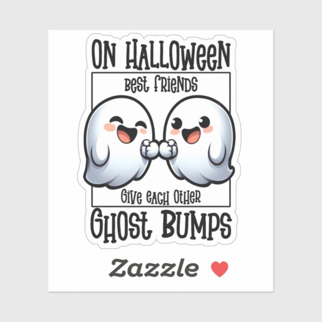 Zu Halloween-Beste Freundinnen geben einander Geis Aufkleber (Blatt)