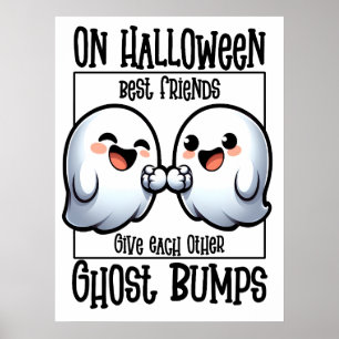 Zu Halloween-Beste Freundinnen geben einander Geis Poster