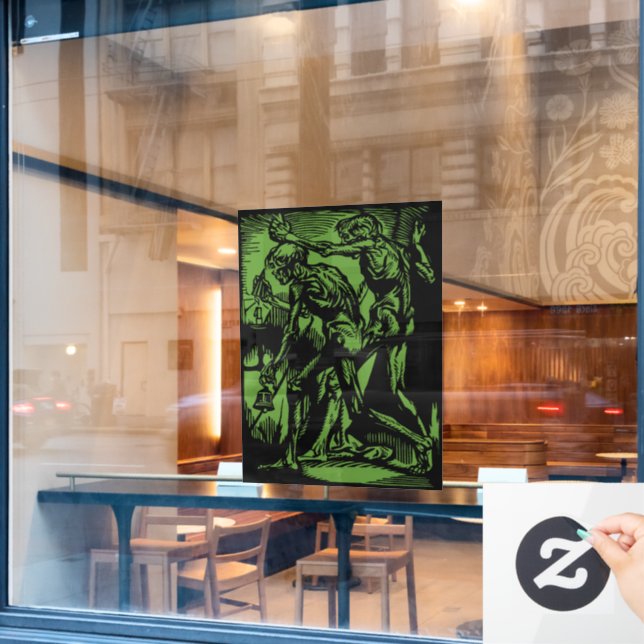 Zu Halloween-Horror toter Bergleute Fensteraufkleber (Café-Fenster)