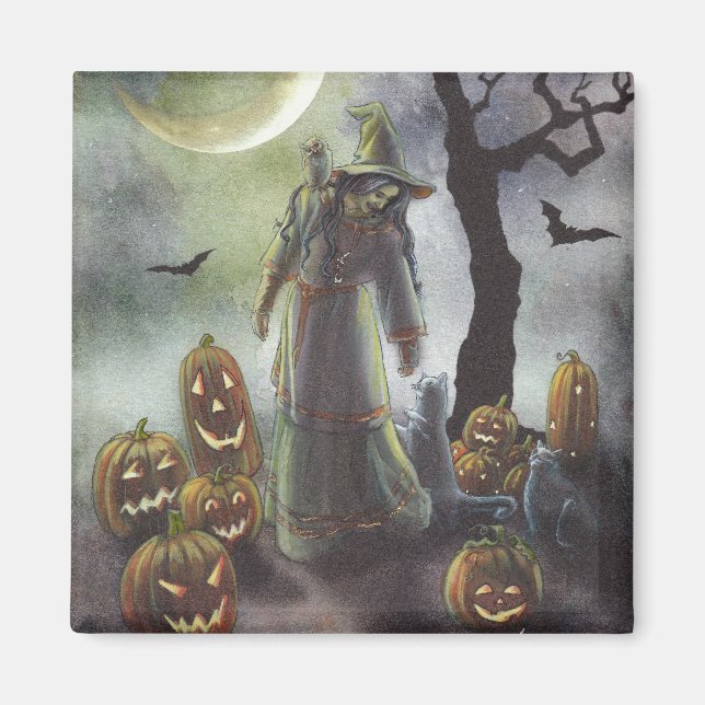 Zu Halloween ist ein gemütlicher Spaziergang. Magnet (Vorne)