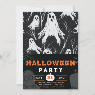 Zu Halloween kommen die schwarzen und weißen Geist Einladung