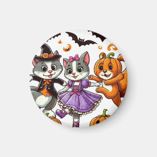 Zu Halloween-Kostüme tanzende Tiere Magnet