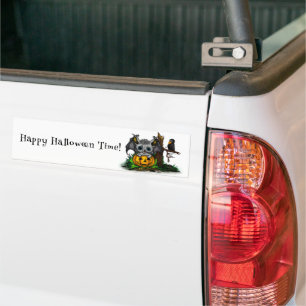 zu Halloween , Niedlichem Fleet und Raven gewartet Autoaufkleber