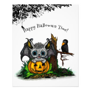 zu Halloween , Niedlichem Fleet und Raven gewartet Fotodruck