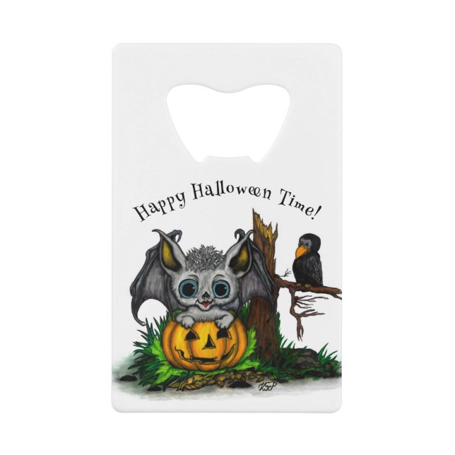 zu Halloween , Niedlichem Fleet und Raven gewartet Geldbeutel Flaschenöffner (Vorderseite)