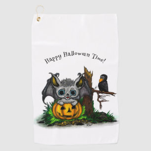 zu Halloween , Niedlichem Fleet und Raven gewartet Golfhandtuch