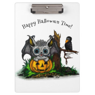 zu Halloween , Niedlichem Fleet und Raven gewartet Klemmbrett