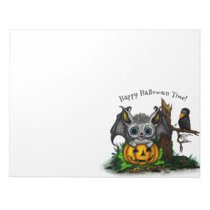 zu Halloween , Niedlichem Fleet und Raven gewartet Notizblock
