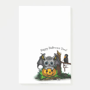 zu Halloween , Niedlichem Fleet und Raven gewartet Post-it Klebezettel
