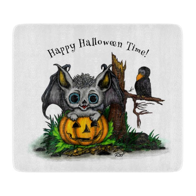 zu Halloween , Niedlichem Fleet und Raven gewartet Schneidebrett (Vorderseite)