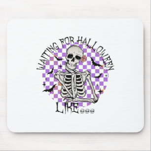 Zu Halloween wie Funny Skeleton Spooky H gewartet Mousepad