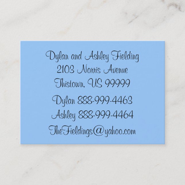 Zu Hause Adresse Telefonnummerkarte (Vorderseite)