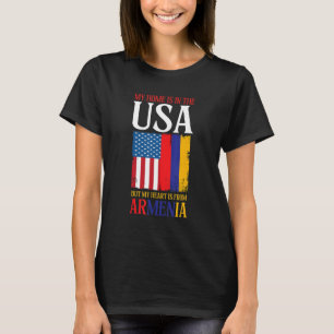 Zu Hause in den USA, Herz aus Armenien, patriotisc T-Shirt