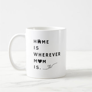 Zu Hause ist da, wo Mama ist – Geschenk für Mama Kaffeetasse