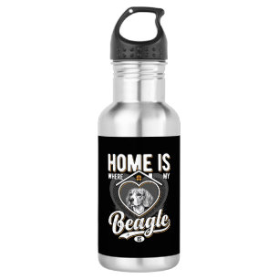 Zu Hause ist da, wo mein Beagle ist_1 Edelstahlflasche