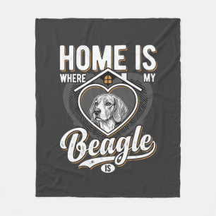 Zu Hause ist da, wo mein Beagle ist_1 Fleecedecke